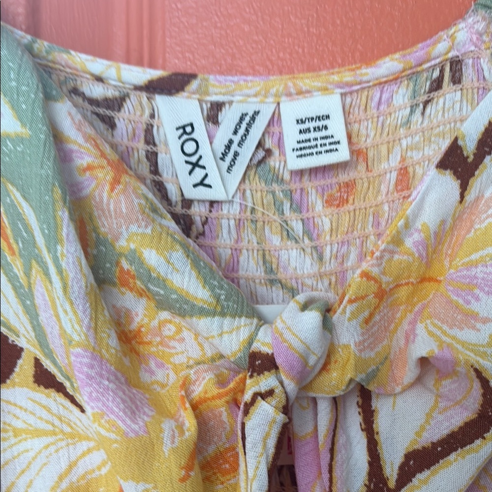 Roxy XS Floral Maxi Dress with Puff Sleeves (NEW!)